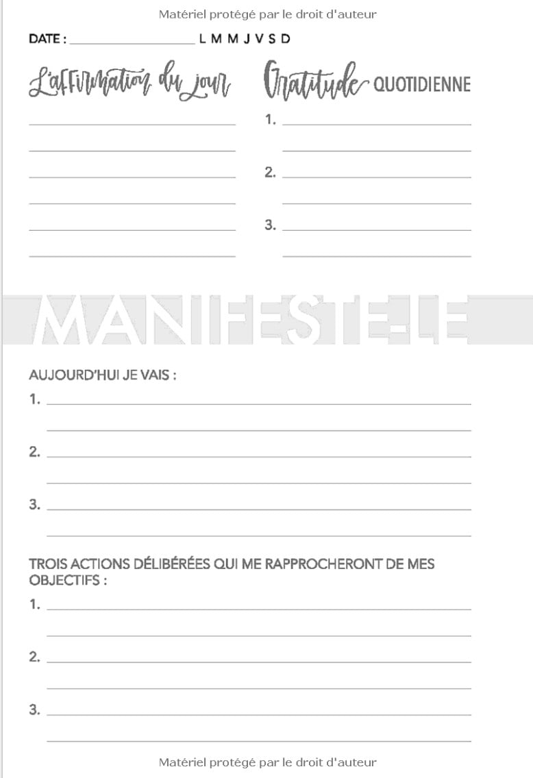 Manifeste ton bonheur Journal de manifestation - 108 pages 15x22cm