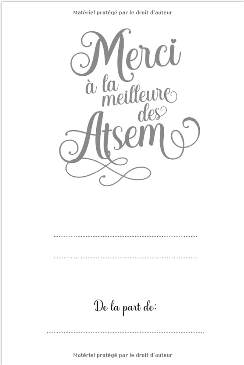 Merci à la meilleure des ATSEM Cadeau personnalisé pour remercier l’ATSEM, carnet de notes fleuri ligné 110 pages A5