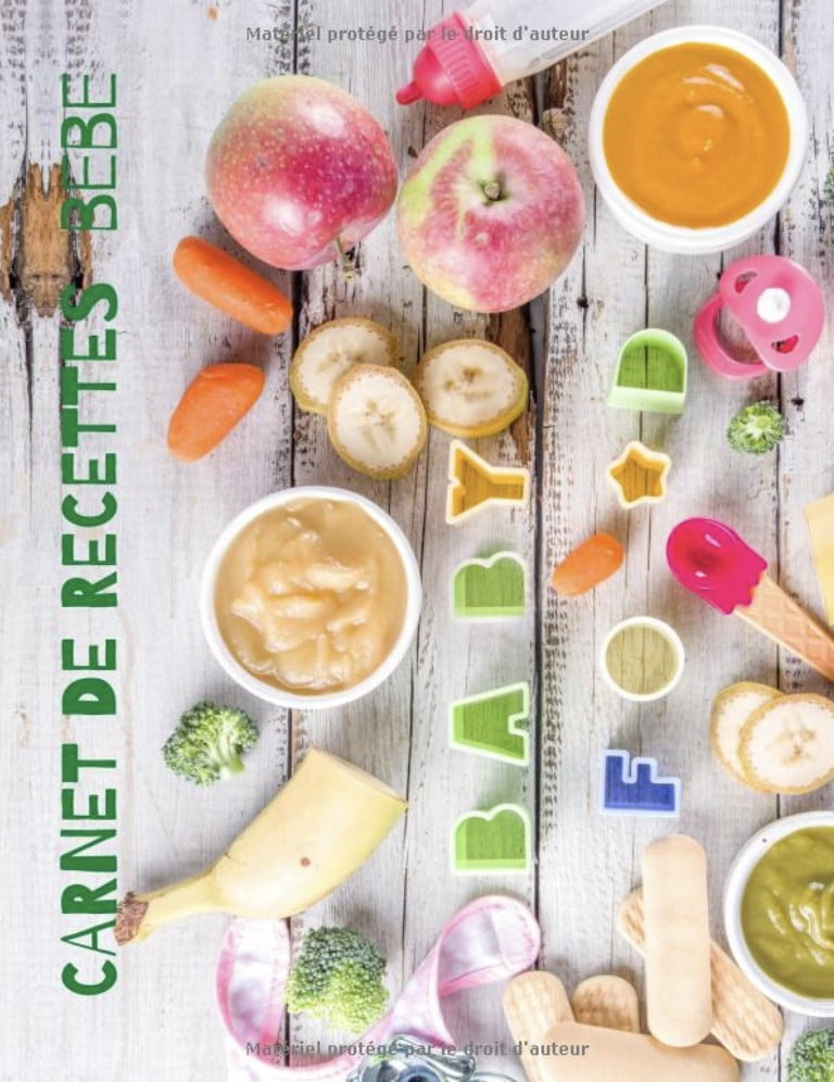 CARNET DE RECETTES POUR BÉBÉ - GRAND FORMAT - 100 FICHES DE RECETTES A REMPLIR - 100 pages - Format A4