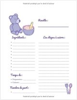 CARNET DE RECETTES POUR BÉBÉ - GRAND FORMAT - 100 FICHES DE RECETTES A REMPLIR - 100 pages - Format A4
