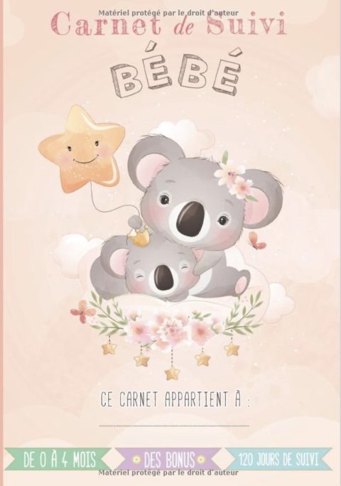 Carnet de suivi bébé Cahier tout en un à compléter  journal de bord quotidien 1er âge + suivi de santé – Cadeau idéal pour futur parent – 128 Pages 18x25cm