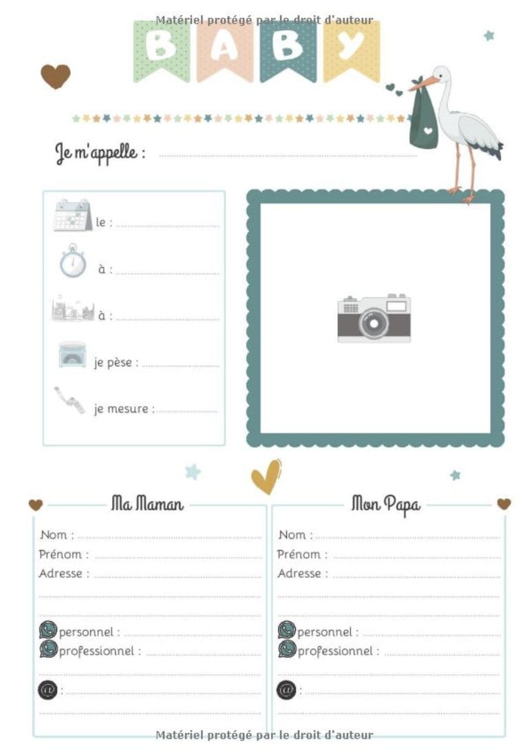 Carnet de suivi bébé Cahier tout en un à compléter  journal de bord quotidien 1er âge + suivi de santé – Cadeau idéal pour futur parent – 128 Pages 18x25cm