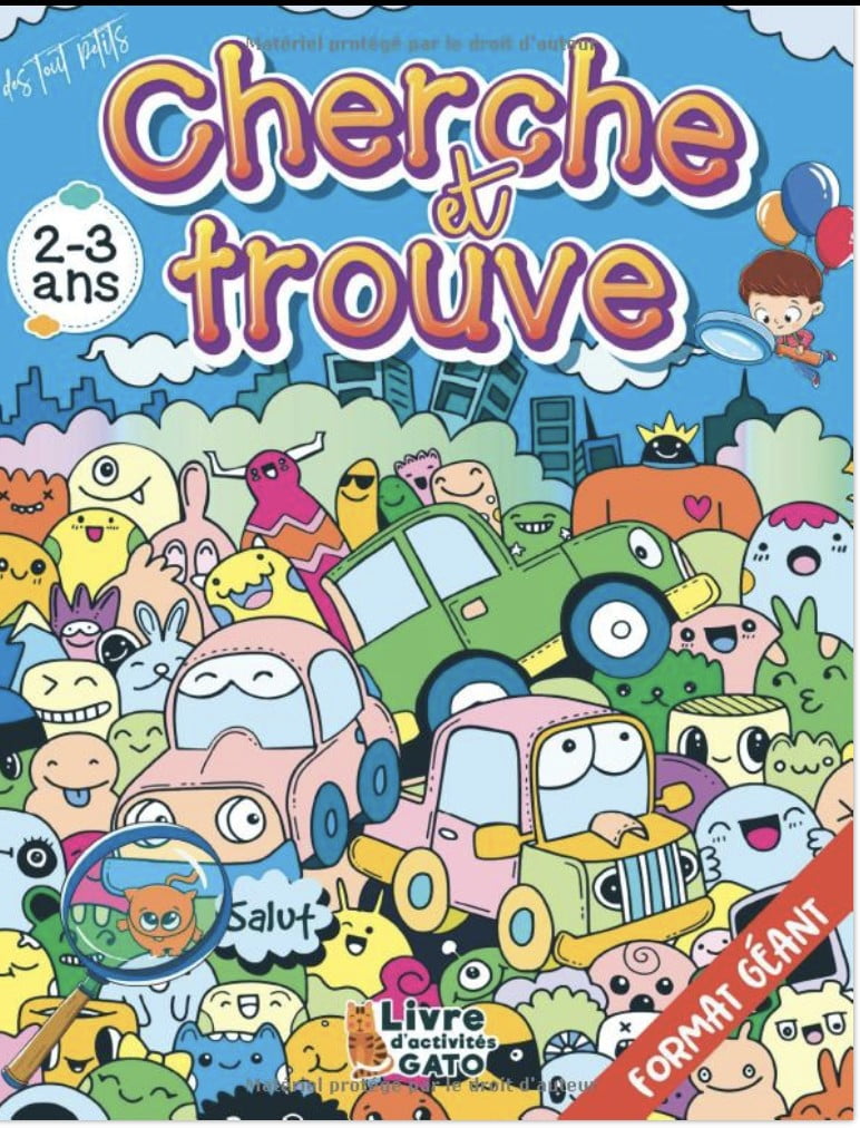 Cherche et trouve des tout petits 2 ans 3 ans Cherche et trouve géant - Mon premier livre cherche et trouve - 35 pages A4
