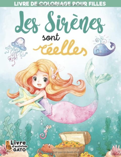 Livre de Coloriage Fille Sirène Livre de Coloriage filles de 4 ans et plus, Coloriage magique enfant, Coloriage enfant et adolescent fille, Coloriage - Format A4