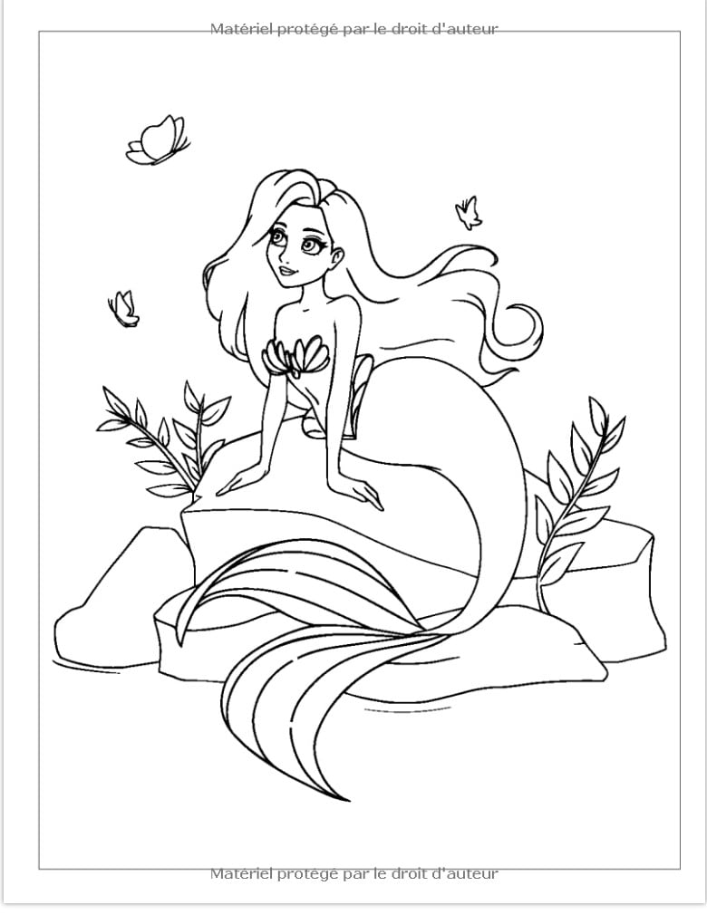 Livre de Coloriage Fille Sirène Livre de Coloriage filles de 4 ans et plus, Coloriage magique enfant, Coloriage enfant et adolescent fille, Coloriage - Format A4