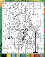 Coloriage par numéro enfants 4-8 ans Colorie des animaux mignons, des animaux sauvages de la foret, des animaux marins, Animaux du zoo et animaux de la ferme en suivant le code couleur - 34 pages A4