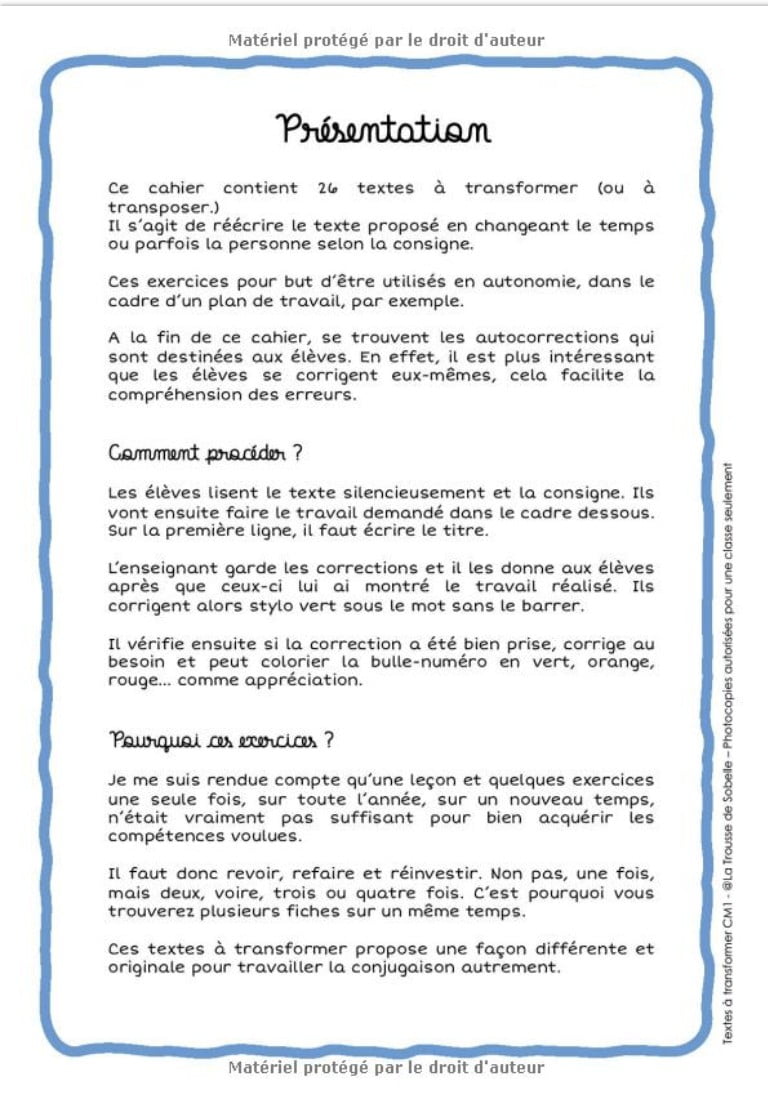 Des textes à transformer CM1 - 36 pages A4