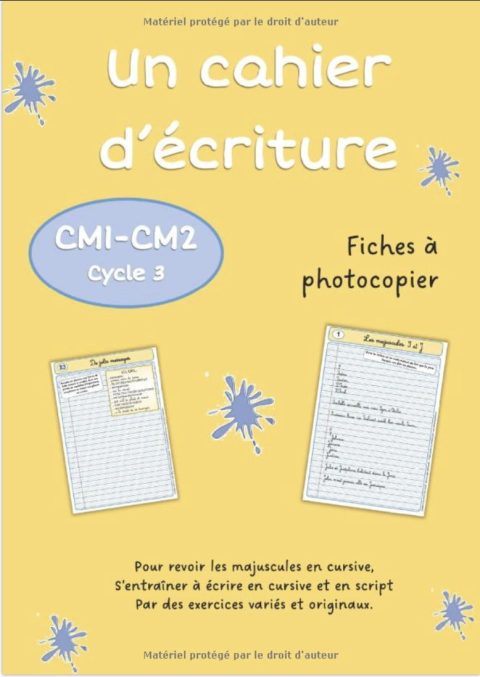 Cahier d'écriture CM1-CM2 - 48 pages Format A4