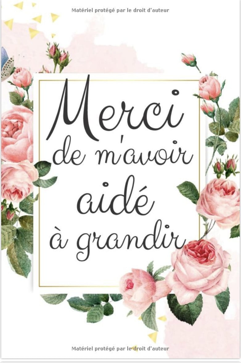 Merci de m'avoir aidé à grandir Carnet de notes idée cadeau remerciement maîtresse maitre ATSEM institutrice maternelle - 111 pages 15x22cm