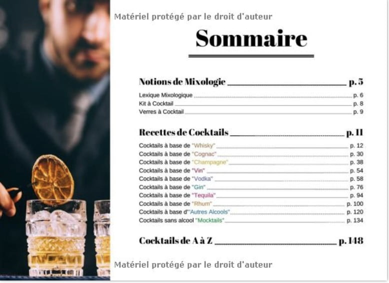 Cocktails Livre de Recettes de Cocktails Avec et Sans Alcool pour les Mixologues en Herbe - 151 pages 20x15cm