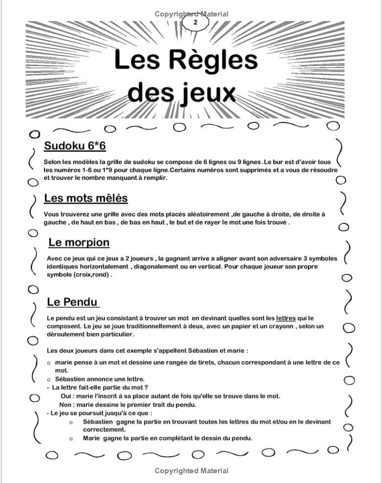 Cahier d'activités multi-jeux divers jeux (mots mêlés,pendu,morpion,sudoku ..) apprendre en s'amusant pour enfant - 83 pages A4