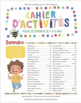 Cahier d'activités pour les enfants de 4 à 6 ans livre de jeux et exercices éducatifs et ludiques | Idéal pour les vacances - 72 pages A4