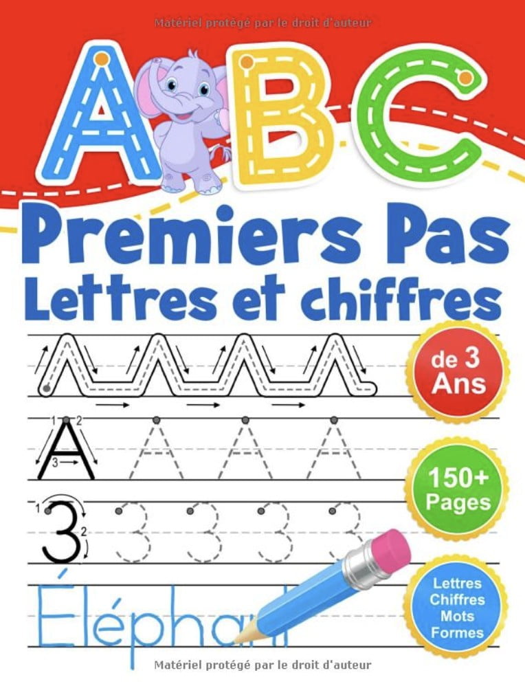 ABC Premiers Pas Cahier d'écriture. Apprenons à tracer des lignes, des formes, des lettres et des chiffres. Cahier d'activités pour les enfants à partir de 3 ans. - 155 pages A4