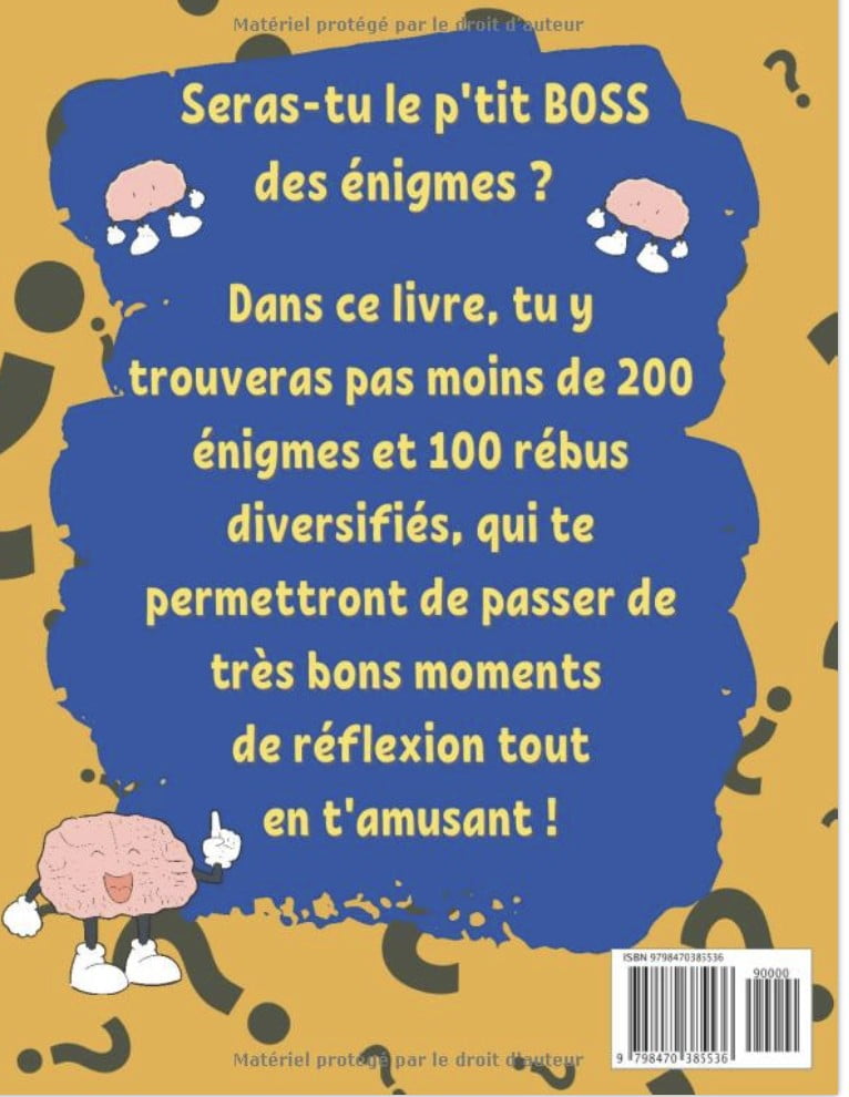 Le p’tit BOSS des énigmes 200 devinettes et énigmes pour enfant + 100 rébus | Le livre de réflexion amusant pour les enfants et les familles - 153 pages Format A4