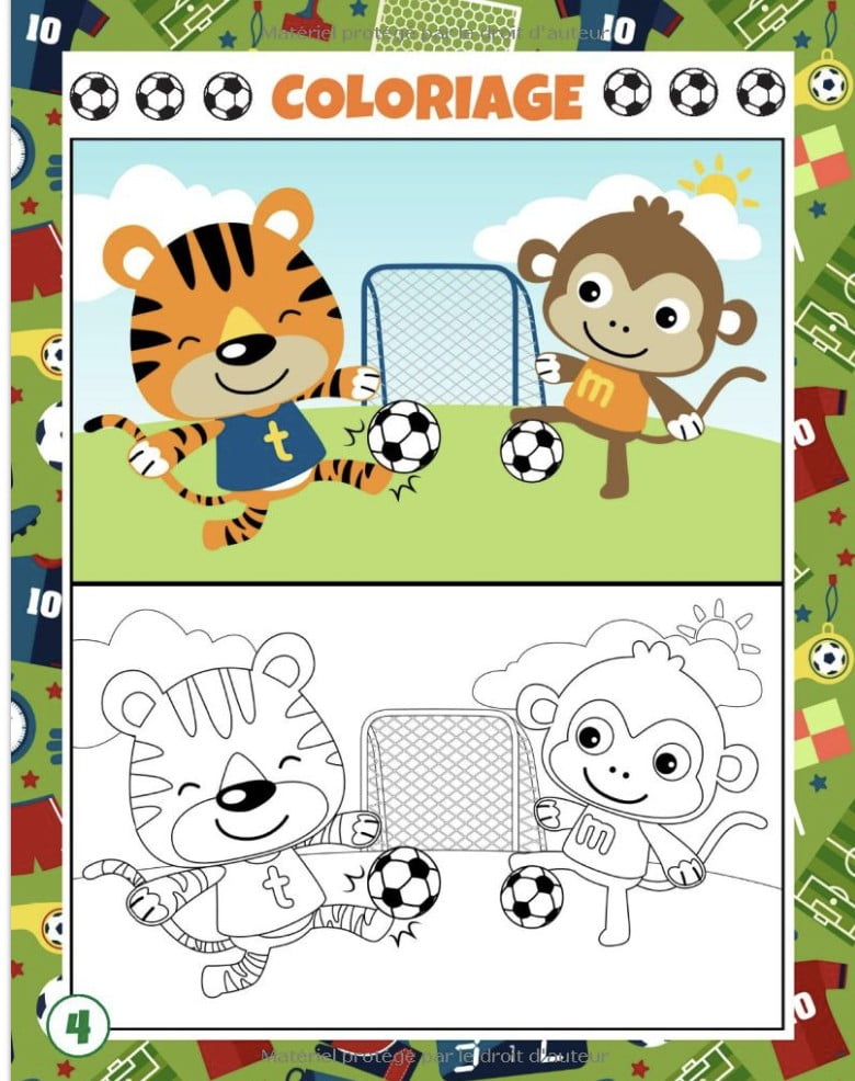 Cahier d'activités Football livre de jeux foot pour enfants de 5 à 8 ans en couleur | + 65 jeux et activités ludiques  mots mêlés, labyrinthes - 40 pages Format A4