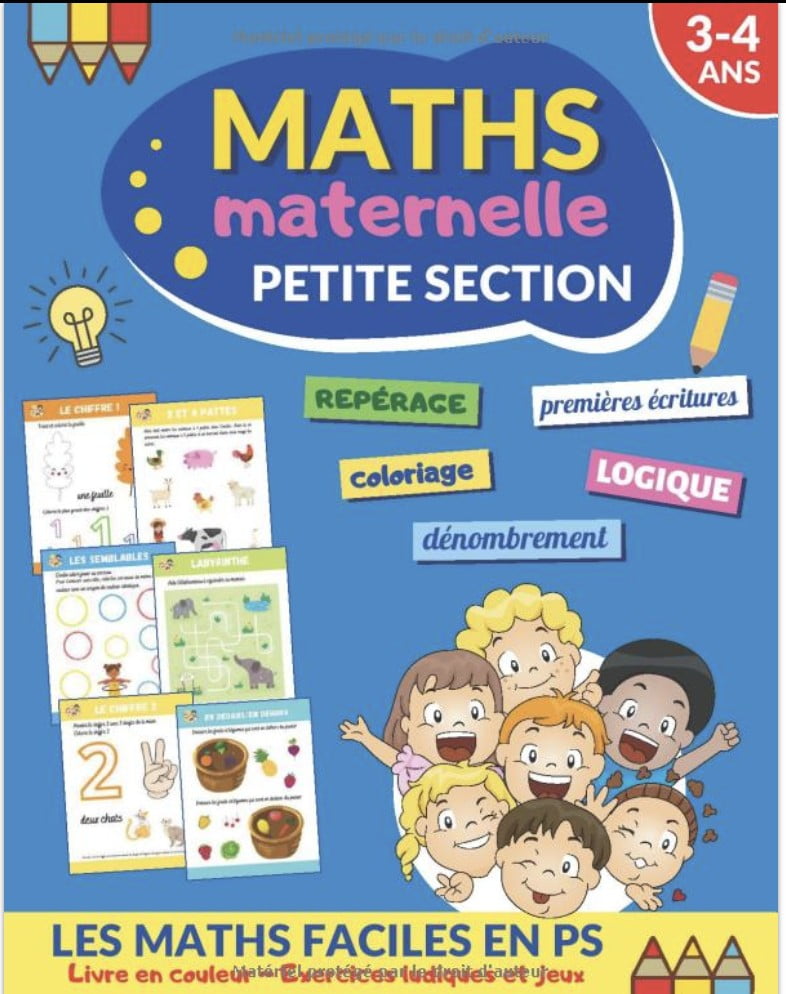 Maths maternelle petite section Livre pour les enfants de 3-4 ans | cahier éducatif en couleur | 40 pages d'exercices ludiques et de jeux - 40 pages Format A4