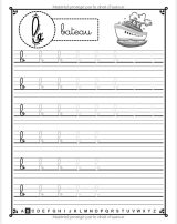 Cahier d’écriture cursive Apprendre à écrire les lettres de l'alphabet majuscules et minuscules en attaché | Cahier d’écriture CP | Livre d'exercice - 105 pages Format A4