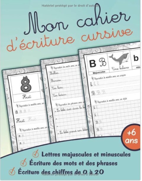 Cahier d’écriture cursive Livre pour apprendre à tracer les lettres de l'alphabet minuscules et majuscules - 78 pages Format A4