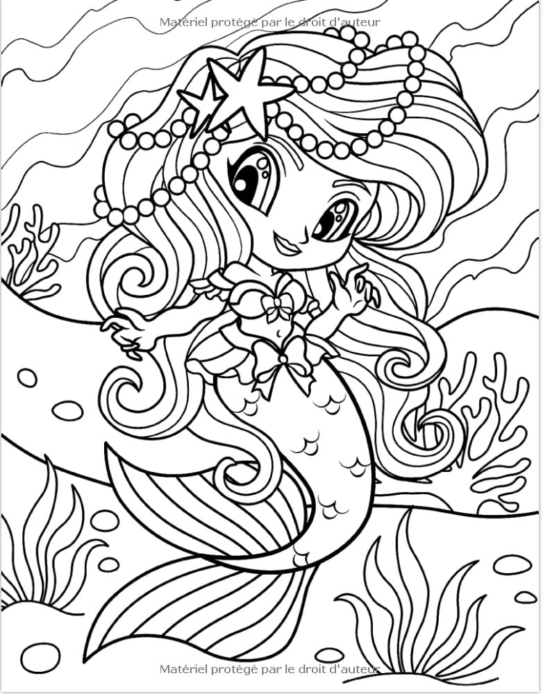 Le Monde Magique de la Sirène Livre de Coloriage Pour les Enfants de 4 à 8+ Ans - 100 pages Format A4