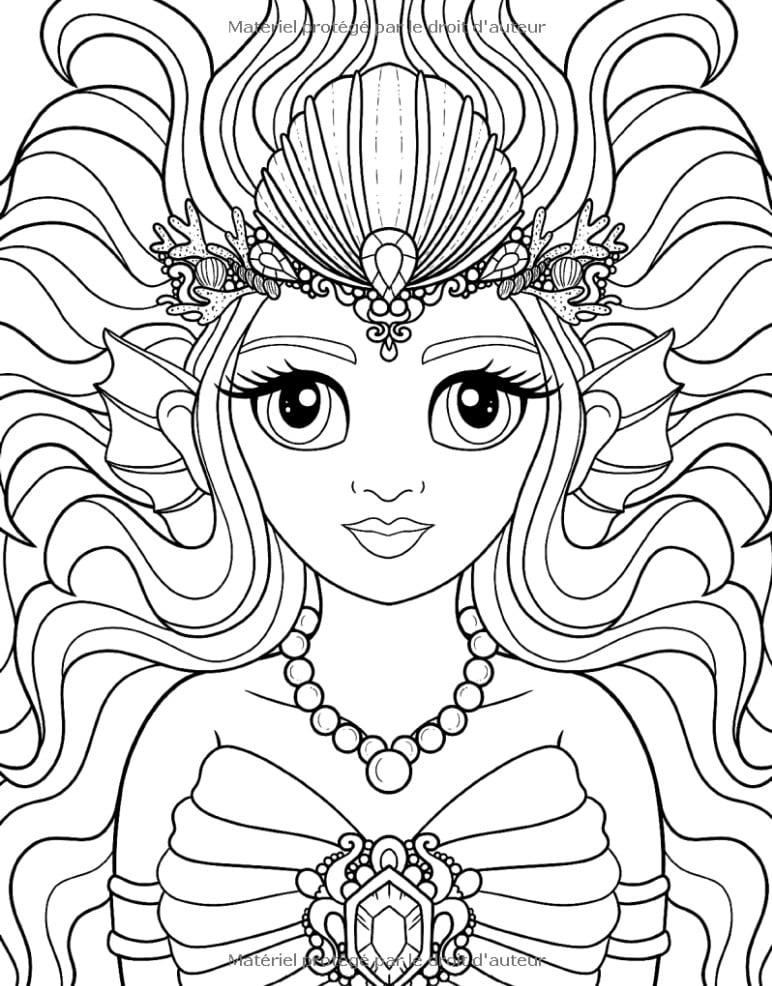 Le Monde Magique de la Sirène Livre de Coloriage Pour les Enfants de 4 à 8+ Ans - 100 pages Format A4