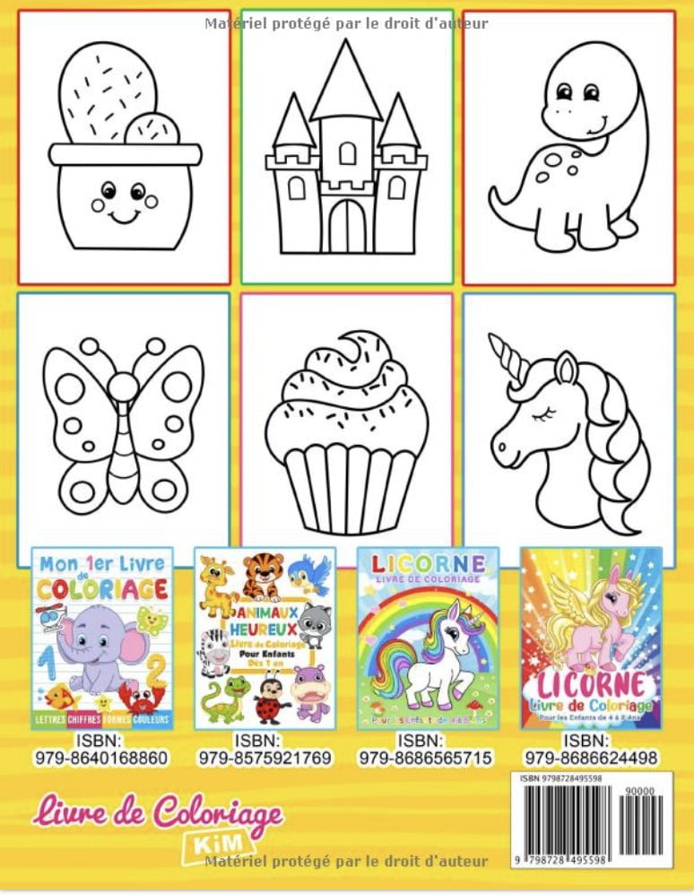 Grand Livre De Coloriage Pour Les Tout-Petits 100 dessins à colorier simples et amusantes pour les enfants de 1 à 4 ans - 102 Pages Format A4