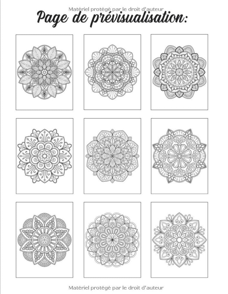 Mandalas Un livre de coloriage pour adultes avec magnifiques mandalas pour soulager le stress et se détendre - 111 pages Format A4