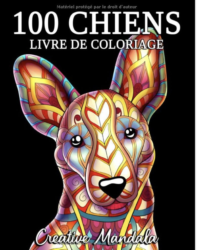 100 Chiens avec Mandalas Un livre de coloriage pour adultes avec de beaux et mignons chiens pour soulager le stress et se détendre - 212 pages Format A4