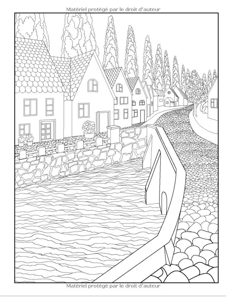 Paysages - Livre de Coloriage pour Adultes Monuments, magnifique villes, montagnes, paysages de campagne et bien plus encore - 110 pages Format A4