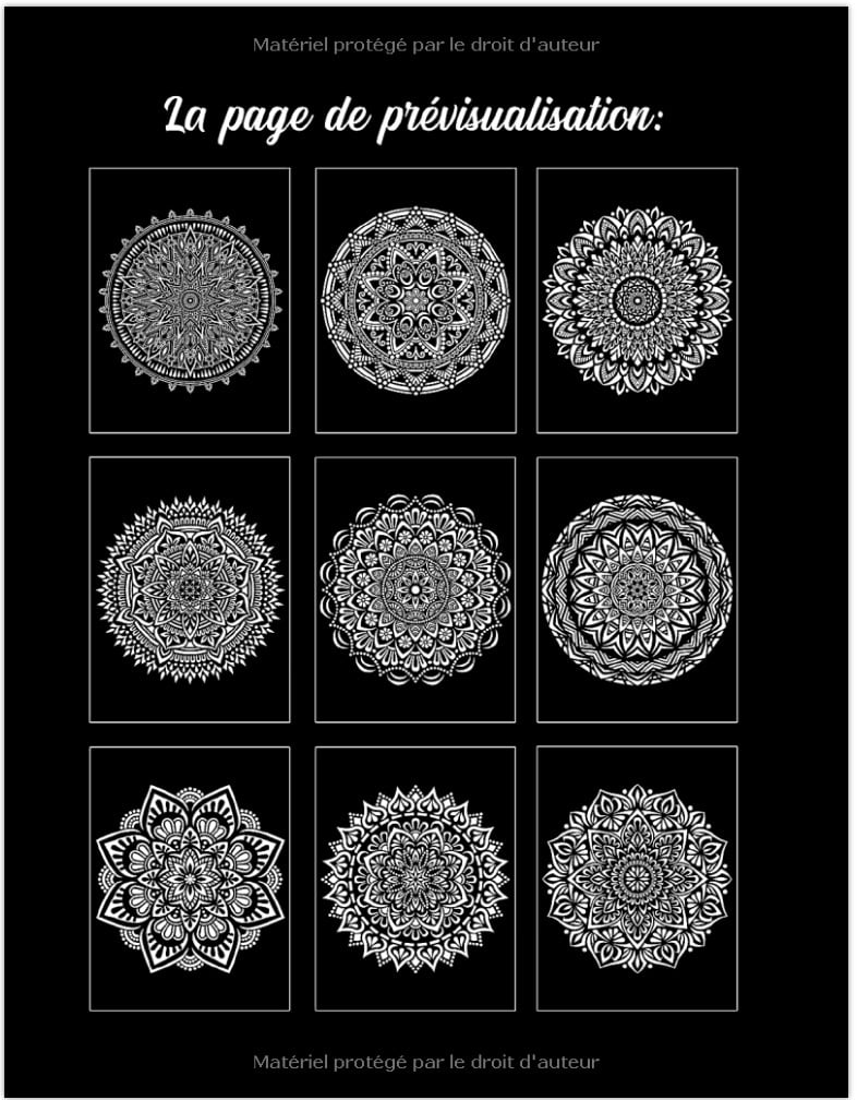 Mandalas de Minuit - Livre de Coloriage pour Adultes 50 Mandalas à Colorier sur un Fond Noir. Livre de Coloriage Anti Stress pour Adultes - 112 pages Format A4