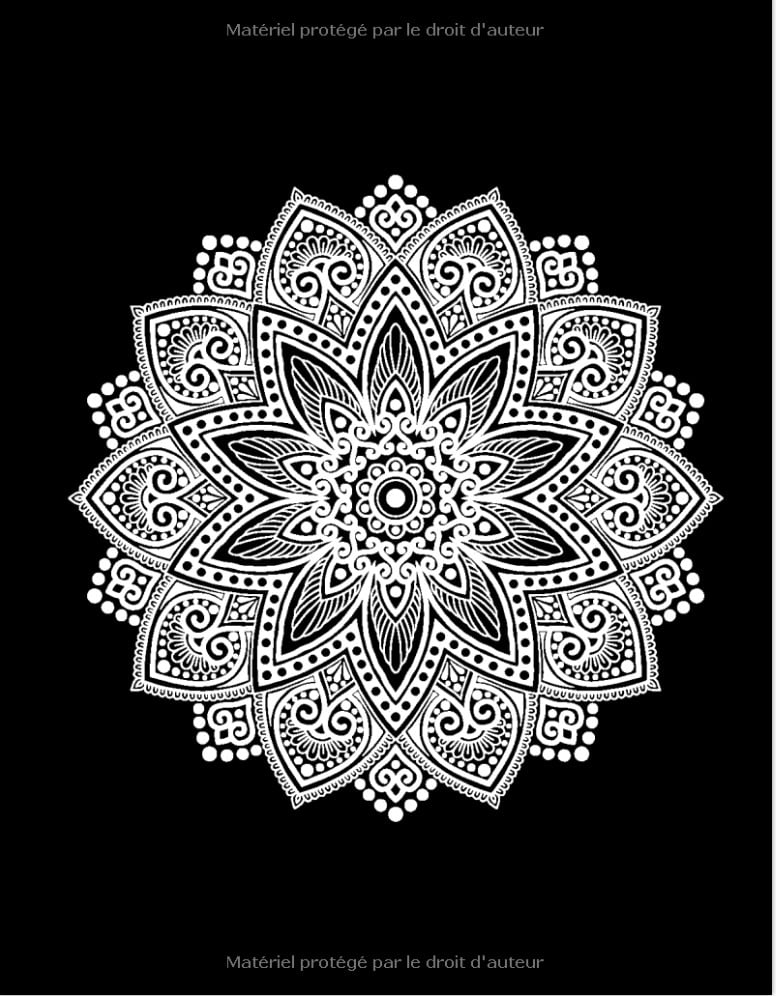 Mandalas de Minuit - Livre de Coloriage pour Adultes 50 Mandalas à Colorier sur un Fond Noir. Livre de Coloriage Anti Stress pour Adultes - 112 pages Format A4