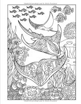 Océan - Livre de Coloriage avec Mandalas Livre de Coloriage pour Adultes avec Animaux Aquatiques et Plantes Marines. Livre de Coloriage Anti Stress - 128 pages Format A4