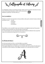Guide de Calligraphie Moderne et Lettering pour débutants - Bonus  25 pages de Bullet motifs Apprendre la calligraphie et le lettering - 99 pages Format A4