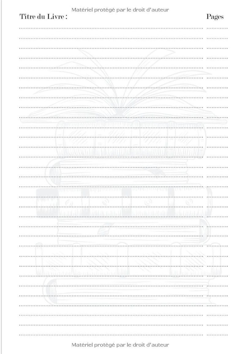 Carnet de Lecture Journal de Lecture  Amoureux des livres - 100 fiches lecture à compléter - 105 pages 15x22cm