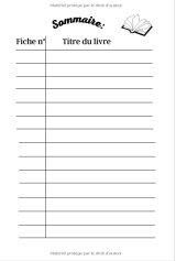 Carnet de lecture Suivi Livresque 100 fiches de lecture à remplir / Spacieux et pratique, Etudiant, enfant et adulte - 249 pages 15x22cm