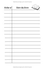 Carnet de lecture Suivi Livresque 100 fiches de lecture à remplir / Spacieux et pratique, Etudiant, enfant et adulte - 249 pages 15x22cm