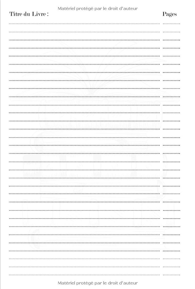 Carnet de Lecture Journal de Lecture  Amoureux des livres - 100 fiches lecture à compléter - 105 pages Format 15x22cm