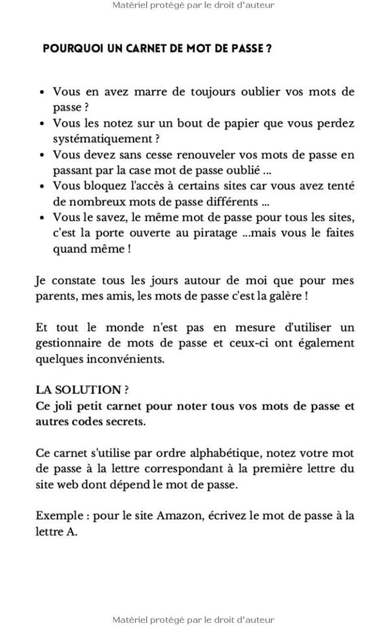 Mon carnet à mémoire d'éléphant. Carnet de mot de passe alphabétique