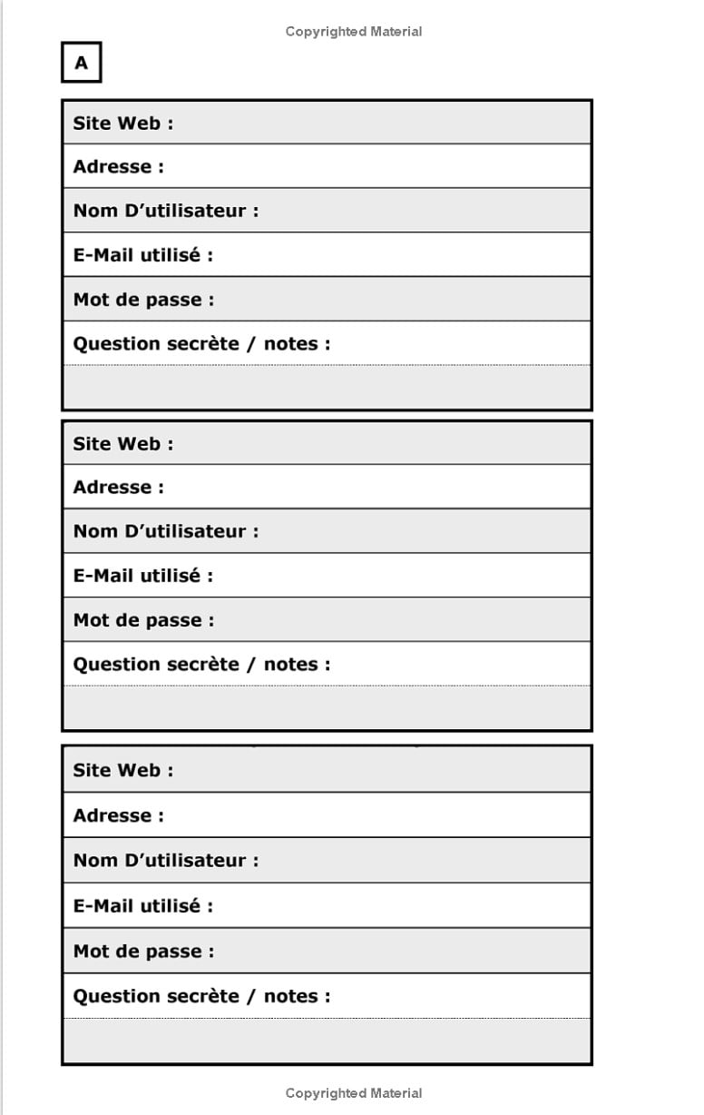 Carnet de Mots de Passe A5 Vintage