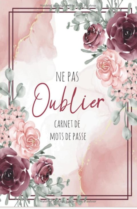 Carnet de mots de passe alphabétique - identifiants et mots de passe Internet