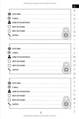 Carnet de mots de passe alphabétique - identifiants et mots de passe Internet