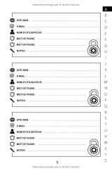 Carnet de Mots de Passe Carnet de mots de passe alphabétique