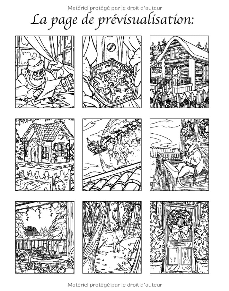 Noël - Livre de Coloriage pour Adultes avec des images magnifiques et relaxantes