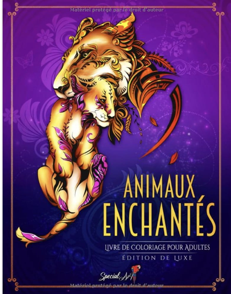 Animaux Enchantés - livre de coloriage pour adultes avec plus de 60 uniques images d'animaux