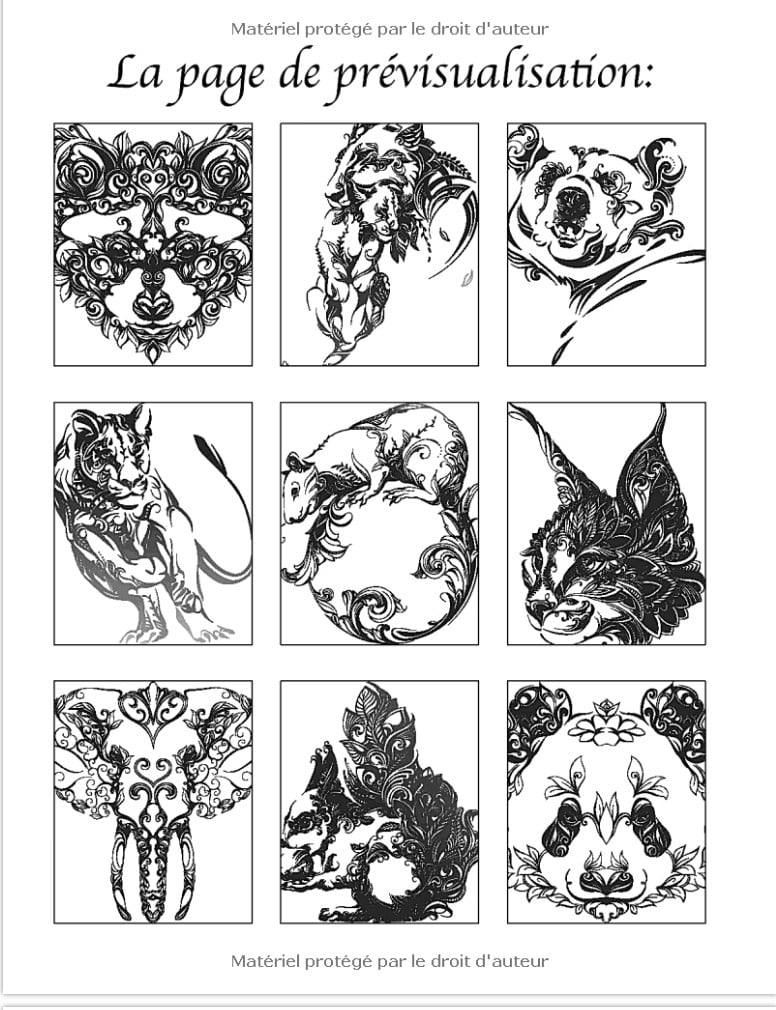 Animaux Enchantés - livre de coloriage pour adultes avec plus de 60 uniques images d'animaux