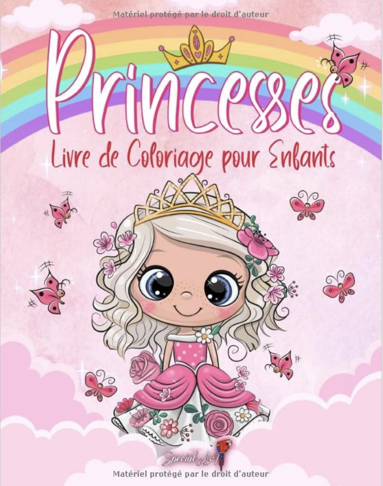 Princesse - Livre de Coloriage pour Enfants de 4 à 8 ans