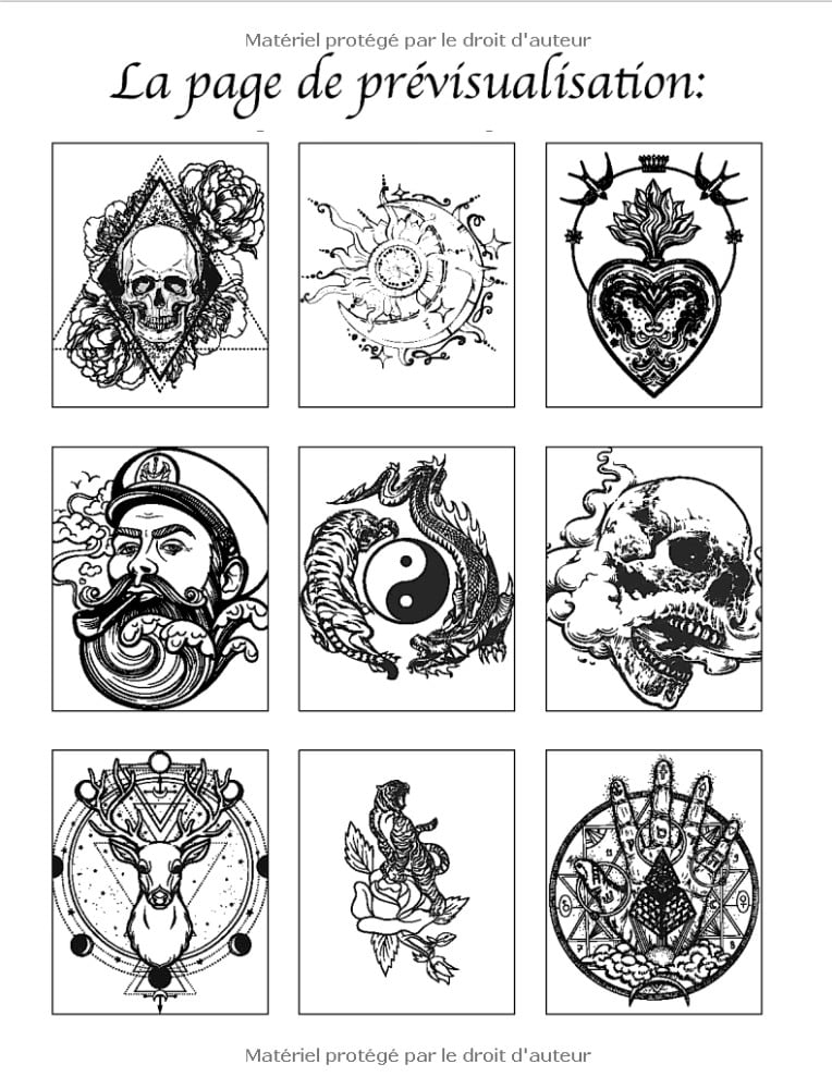100 Tatouages - Livre de Coloriage pour Adultes (Vol.1)