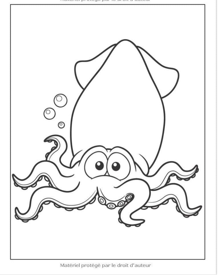 Animaux Marins - Livre de Coloriage pour Enfants Plus de 50 pages à colorier