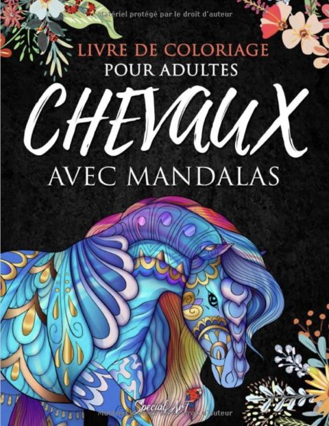 Chevaux avec Mandalas - Livre de Coloriage pour Adultes