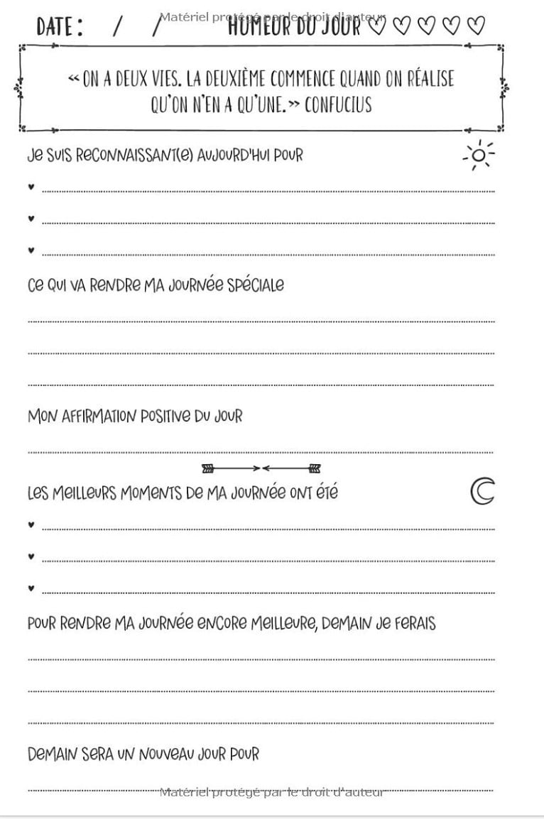 Ma Journée Sera Belle Quoi Qu'il Arrive - Carnet de Gratitude (180 Jours)