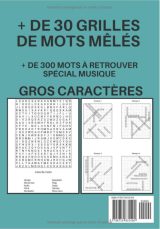 Carnet De Mots Mêlés Musique - Plus de 50 grilles de mots cachés sur le thème de la musique